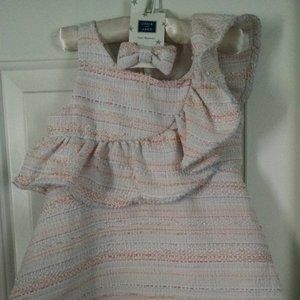 Janie & Jack Tweed Dress 2T NWT with matching bow